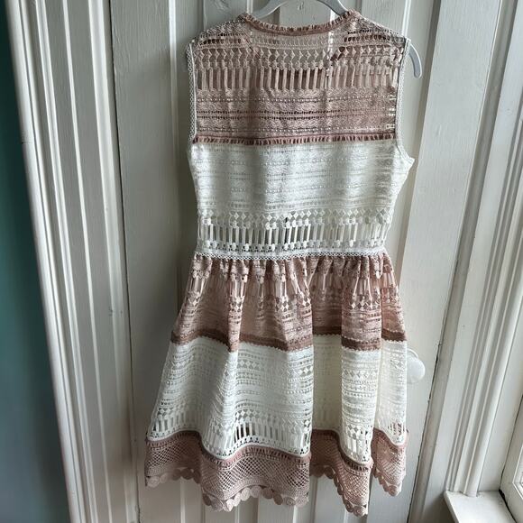 Alexis Embroidered Lace Melania Dress in White & Beige NWT - Picture 6 of 9